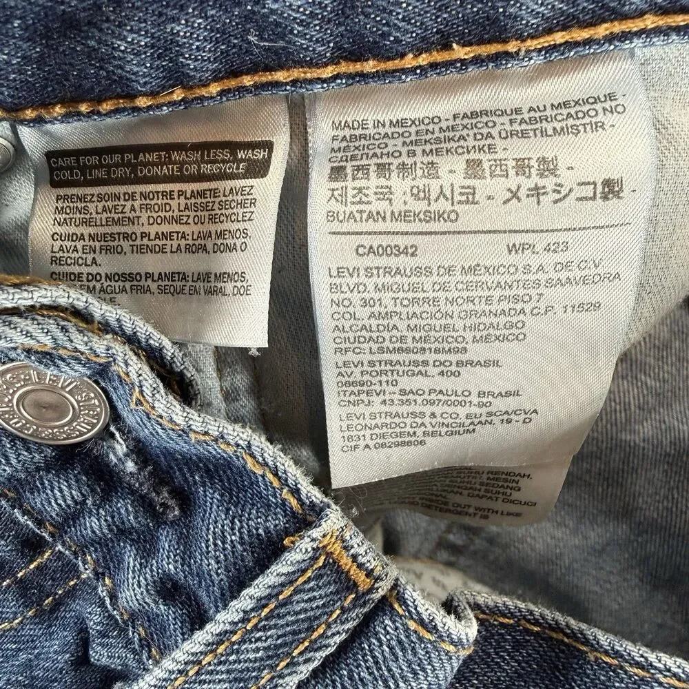 Levi's 505 Jeans Men 34x32 Mid-High Rise Regular Fit Straight Leg Medium Wash